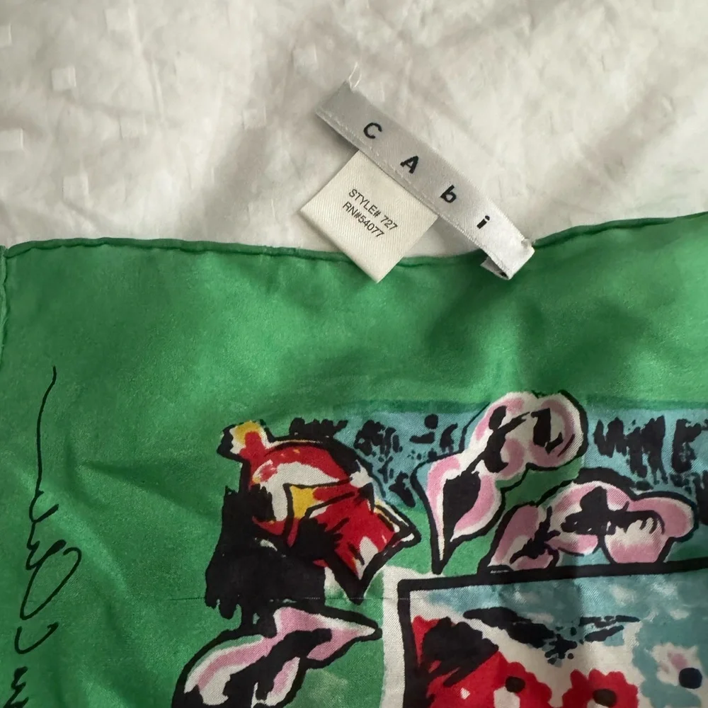 Cabi Vintage Multi-Color Printed Silk Scarf